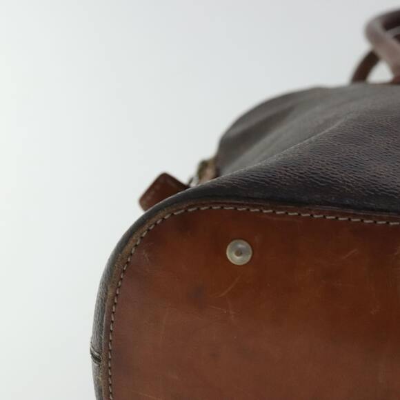 CELINE Macadam Canvas Hand Bag Pvc Leather Gold Brown - Picture 15 of 16